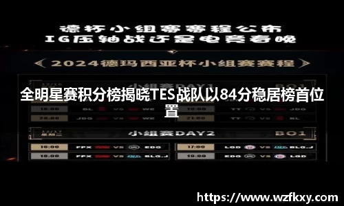 全明星赛积分榜揭晓TES战队以84分稳居榜首位置